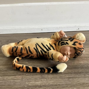 Anne Geddes Baby Tiger Sleeping 9&quot; Doll Bean Filled Plush