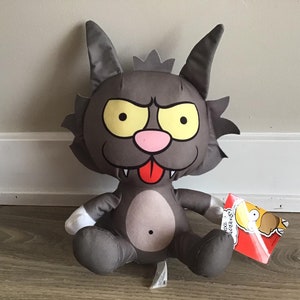 The Simpsons Scratchy The Cat Gray Stuffed Animal Plush Toy 11.5"