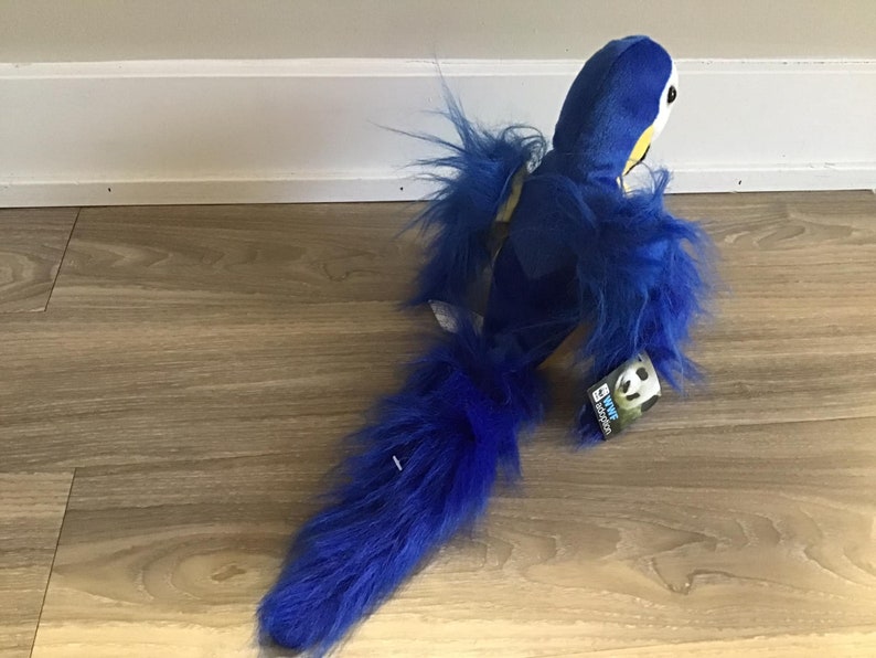 Fiesta WWF Adoption Realistic Blue Macaw Stuffed Animal Plush Toy 9.5