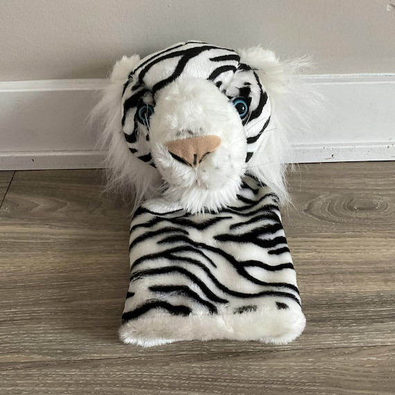 ホワイトタイガーのぬいぐるみハンドパペットおもちゃぬいぐるみ