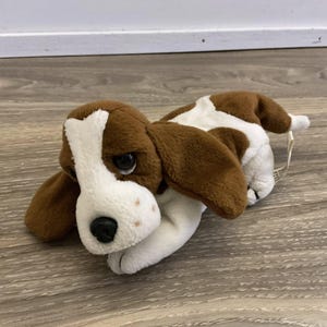 Plush Basset Hound Puppy Dog Stuffed Animal Brown White 6&quot;