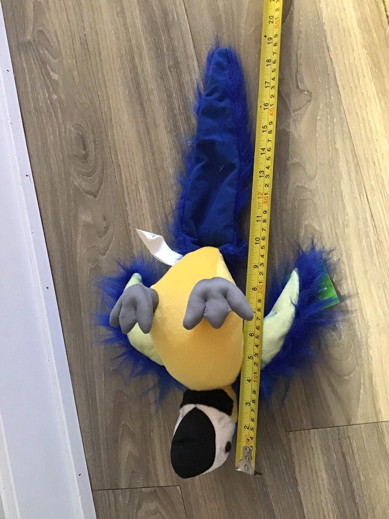 Fiesta WWF Adoption Realistic Blue Macaw Stuffed Animal Plush Toy 9.5