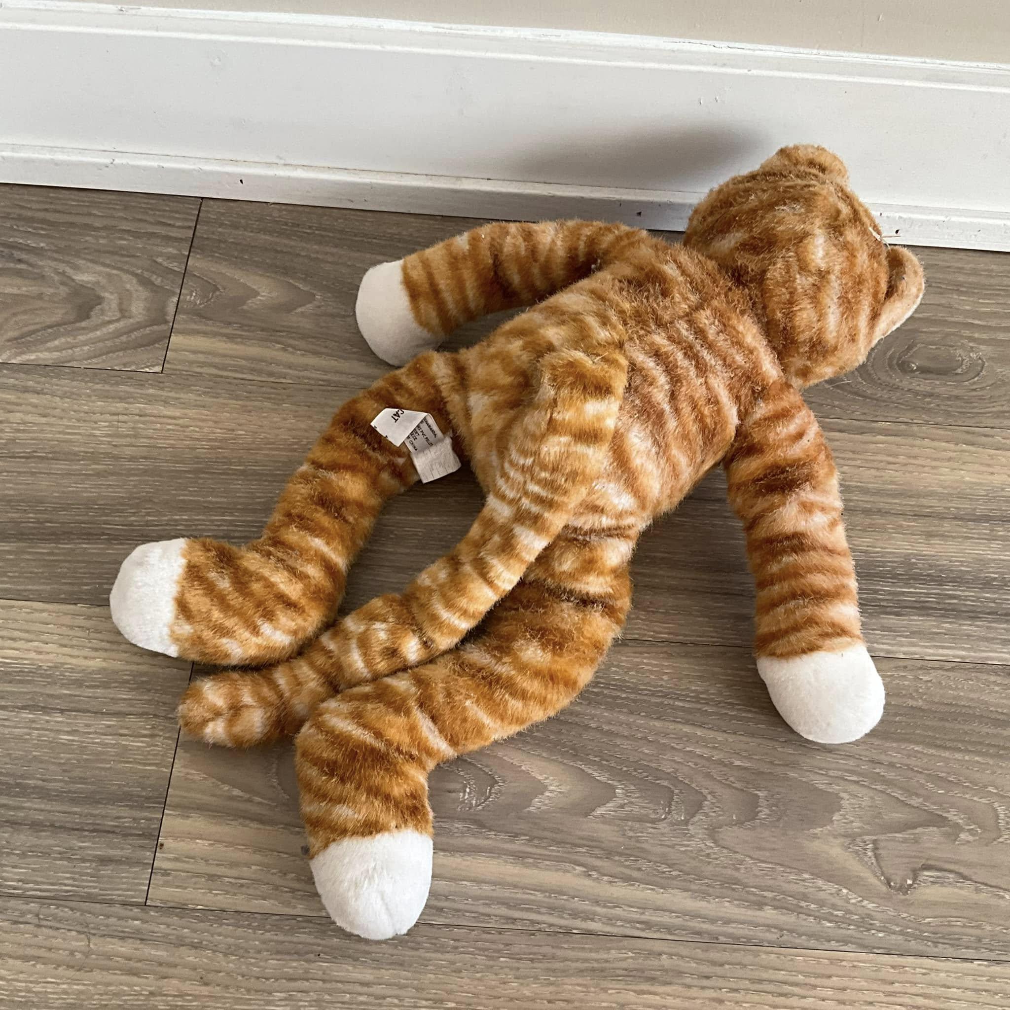 Vintage GANZ Poseables Cat H631L Orange Plush Tabby Cat 1993