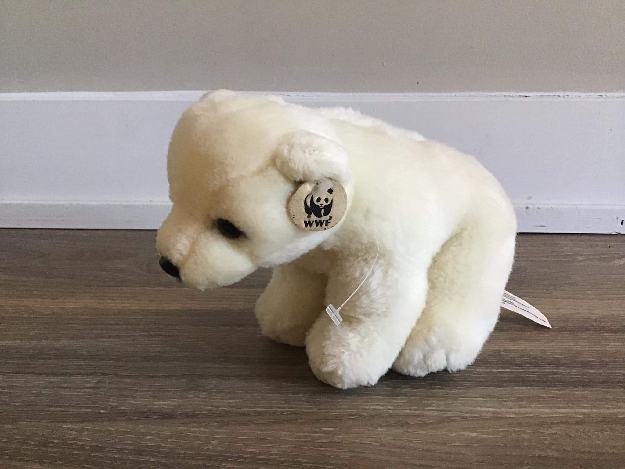 Vintage 1986 WWF Adoption Polar Bear Stuffed Animal Plush Toy 8.5