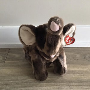ty Beanie Buddies Trumpet the Elephant Stuffed Animal Plush Toy 14&quot;