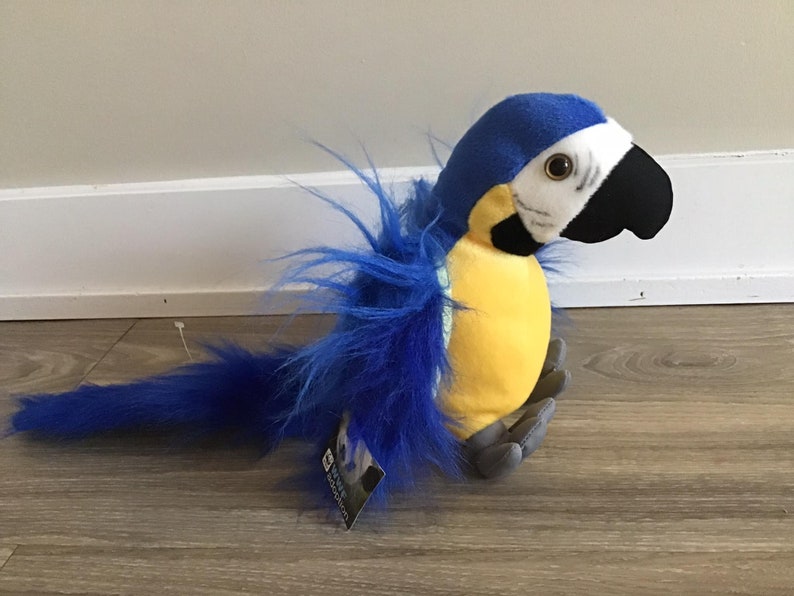 Fiesta WWF Adoption Realistic Blue Macaw Stuffed Animal Plush Toy 9.5