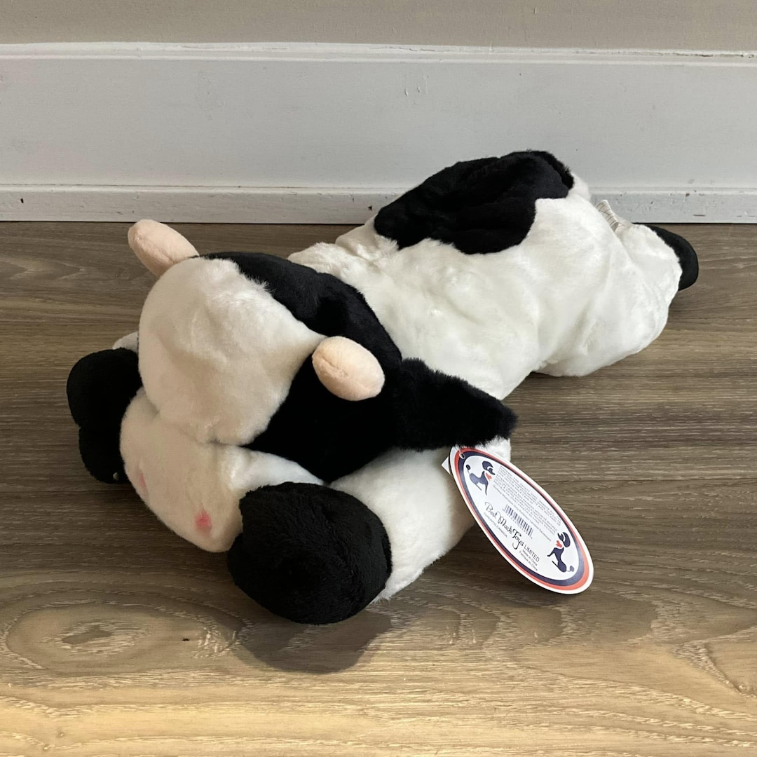 Best Made Toys Plush Cow Black White Shaggy Stuffed Animal Soft Toy ...