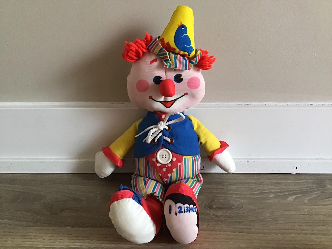 Vintage 1984 Fisher Price Learn to Dress Clown 16 Plush Doll Made in Mexico 178 Etsy UK