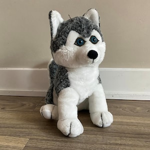 Cute Realistic Husky Dog Stuffed Animal Plush Toy 13.5&quot;