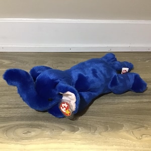 Ty &quot;Peanut&quot; Beanie Baby Blue Elephant, BEANIE BUDDY Collection, Vintage 1998