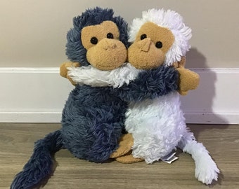 Sugar Bear Collection Hugging Monkeys Stuffed Animal Plush Toy 10.5&quot;