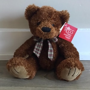 Russ Berrie Desmond the Teddy Bear Stuffed Animal Plush Toy 8"