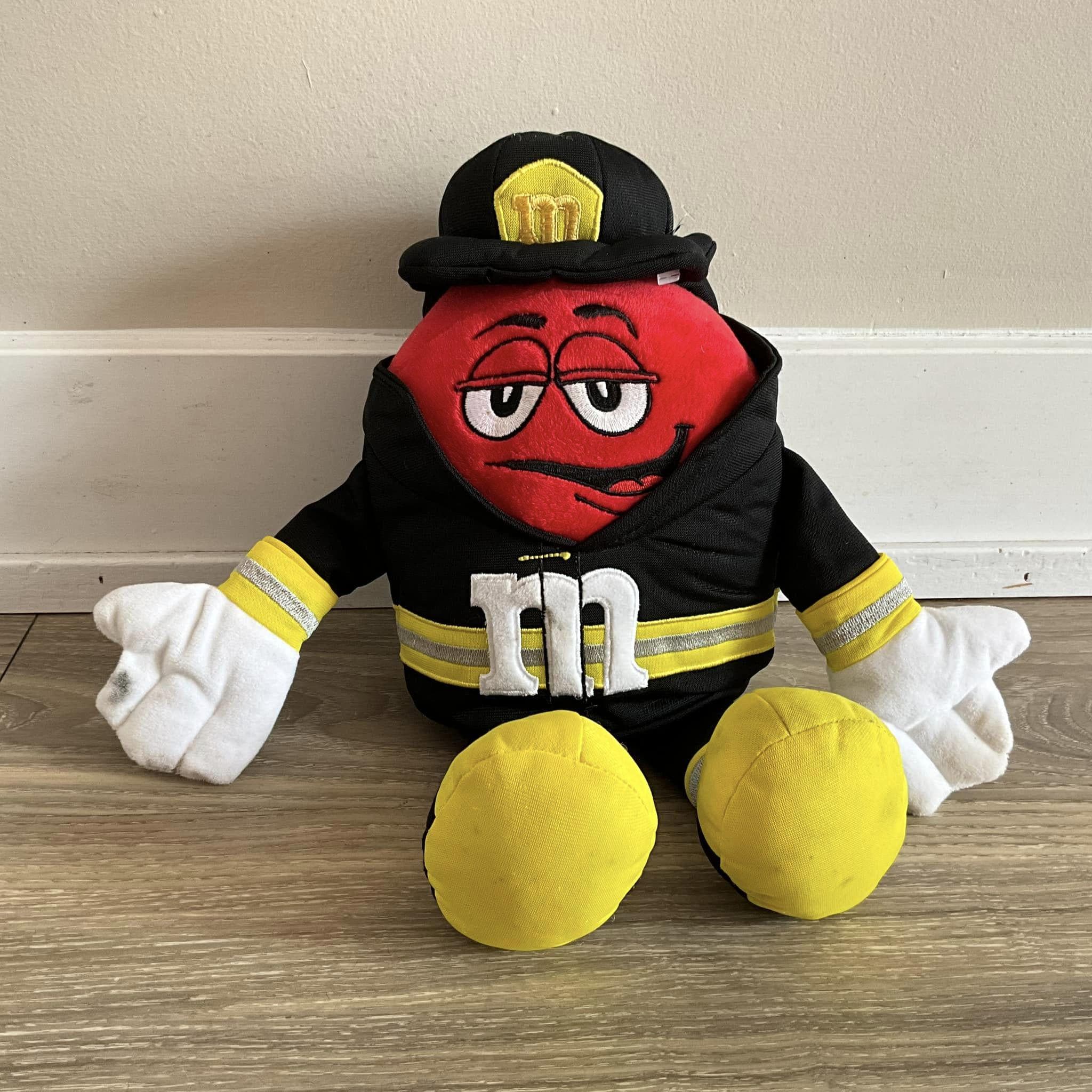 Fire Fighter Red M&M Stuffed Toy Plush 14