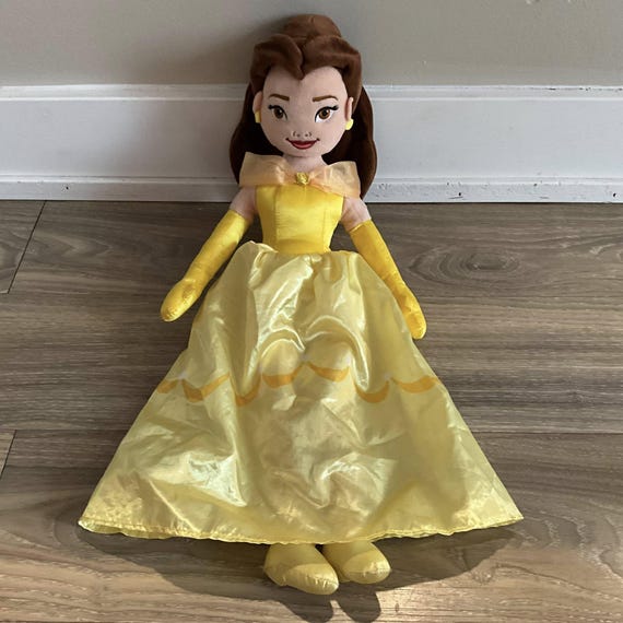 disney princess yellow dress brown hair Store BELLE Plush Doll Beauty and the Beast Princess Size:M / N8-10 size-chart-kids jasmine princess Beige Ribbed Knit Dress allowing for a variety