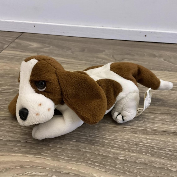 バセットハウンドの子犬のぬいぐるみ ブラウン ホワイト 6インチ