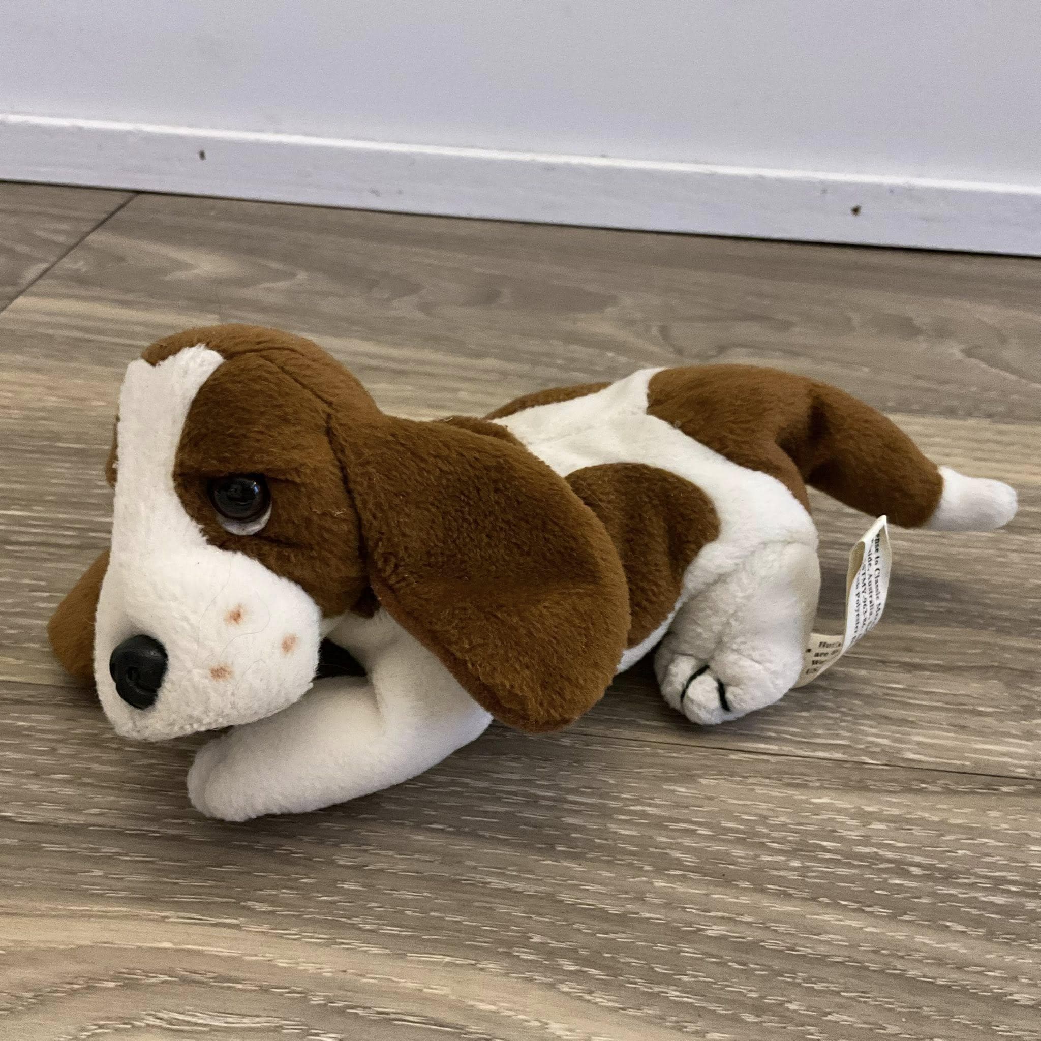 バセットハウンドの子犬のぬいぐるみ ブラウン ホワイト 6インチ