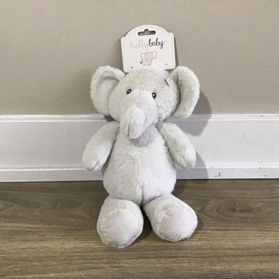Kelly Toy Gray Elephant Plush, 13" Baby Stuffed Animal - Etsy