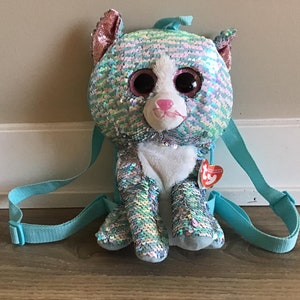 ty Fashion Collection Whimsy the Cat Backpack Stuffed toy Plush 11"