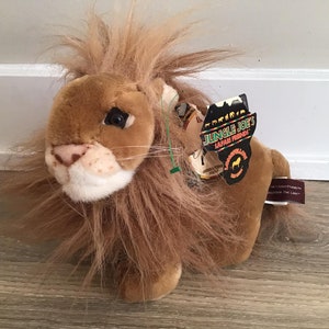 Vintage 90&#39;s Jungle Joe&#39;s Lion Stuffed Animal Plush Toy 8&quot;