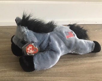 Ty Beanie Buddies Lefty the Donkey Stuffed Animal Plush Toy 10”