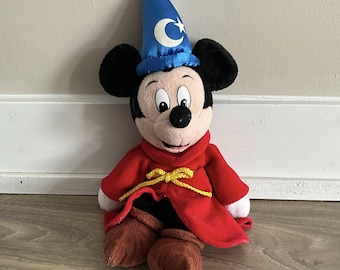 Vintage Walt Disney World Sorcerer Mickey Mouse Plush – Fantasia 12”