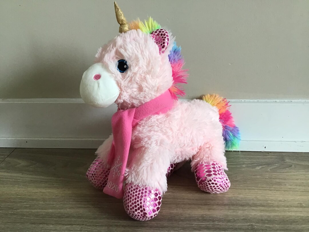 Cute Fluffy Pink Unicorn Stuffed Animal Plush Toy 13 Etsy