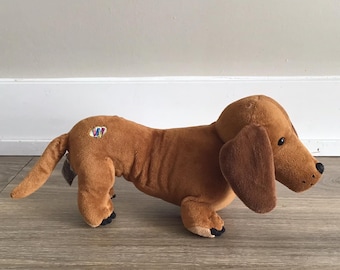 Ganz Webkinz Cinnamon Dachshund Plush Hotdog Weenie Dog Stuffed Animal #HM421