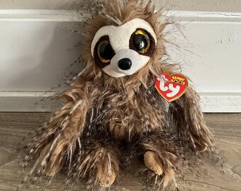 TY Beanie Boos SULLY Long Haired Wooly Sloth "Glitter Eyes" 8" Boo Toy Plush