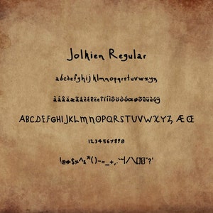 Jolkien fantasy handwritten font for maps and chapter titles