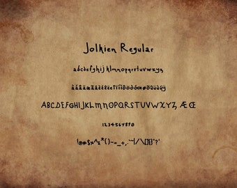 Jolkien fantasy handwritten font for maps and chapter titles