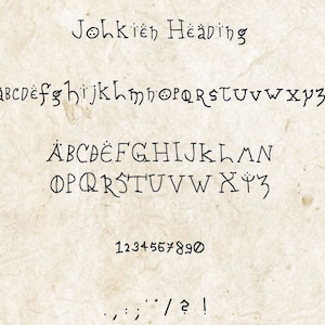 Jolkien Heading Fantasy handgeschriebene Schriftart für Karten und Kapitelüberschriften