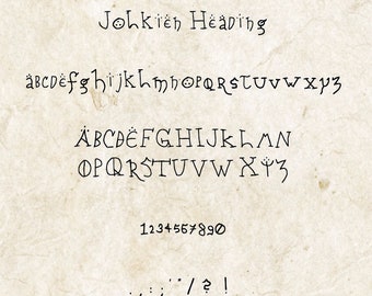 Jolkien Heading fantasy handwritten font for maps and chapter titles