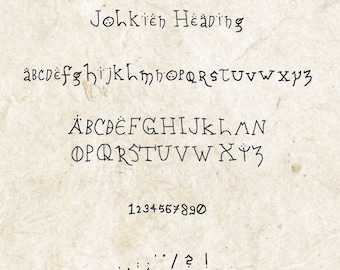 Jolkien Heading fantasy handwritten font for maps and chapter titles