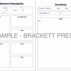 Printable Dungeons and Dragons Character Journal Etsy Printable Dungeons and Dragons Character Journal Etsy
