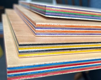 Handmade Rainbow Maple Plywood Sheets: 9-Ply Craft Wood (4-Piece Set)
