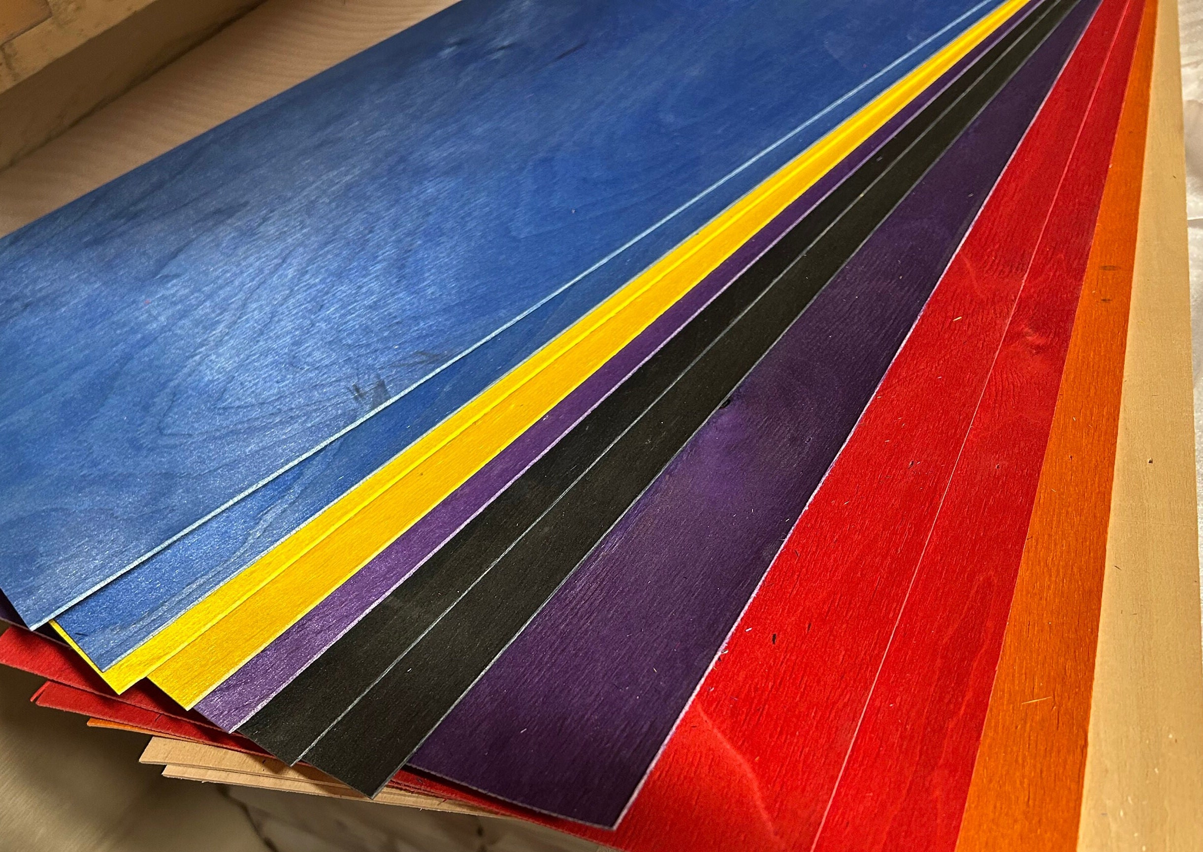 Dyed Maple Plywood Sheet: Various Color Patterns, (45"x11"x0.5") - Etsy