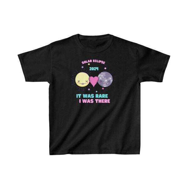 Kids Solar Eclipse April 8 2024 Unisex T-shirt It was Rare I was There