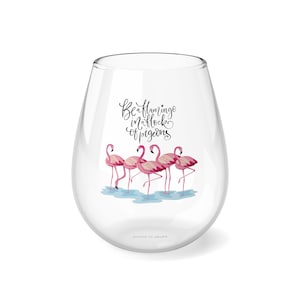 Flamingo wine glass