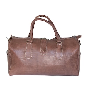 Boho Handmade Leather Bag, Unisex Weekender Bag High Quality Moroccan Leather