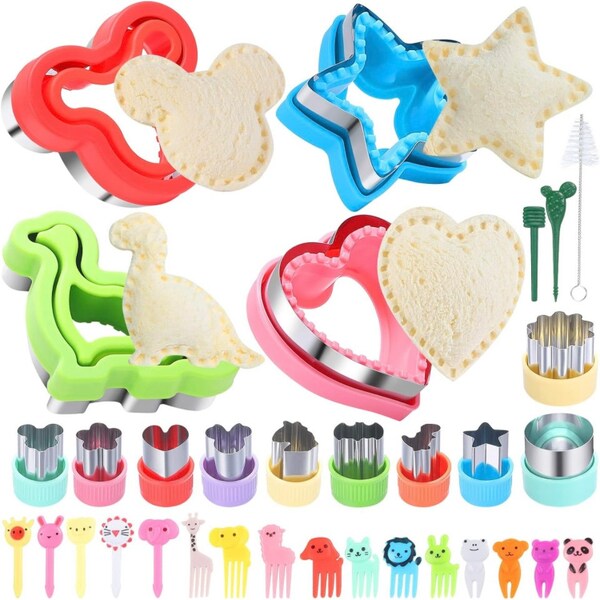 14 Pcs Sandwich Cutter Set with Animal Food Picks