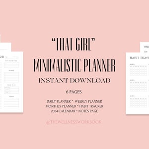 THAT GIRL minimalistic planner, habit tracker & calendar
