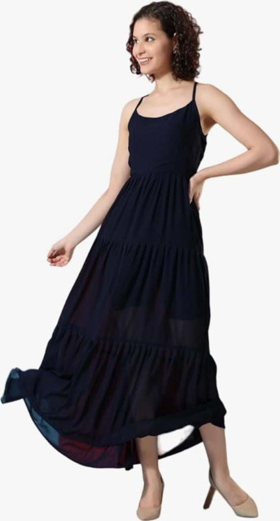 plain georgette maxi dress Plain Georgette Long Dress Divine Faux Georgette Plain Green Designer Gown