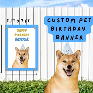 Custom 2ft x 3ft Pet Birthday Banner, Dog Birthday Party Decorations, Custom Pet Backdrop, Dog Pawty Decoration, Puppy Party Photo Backdrop