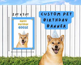 Custom 2ft x 3ft Pet Birthday Banner, Dog Birthday Party Decorations, Custom Pet Backdrop, Dog Pawty Decoration, Puppy Party Photo Backdrop