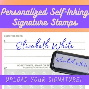 Personalized Self-Inking Signature Stamps for Authors, Artists, Bankers, Teachers, Payroll, Nurses, Doctors, | 1 Line Name Signature Stamp
