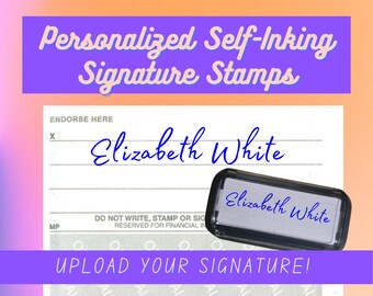 Personalized Self-Inking Signature Stamps for Authors, Artists, Bankers, Teachers, Payroll, Nurses, Doctors, | 1 Line Name Signature Stamp