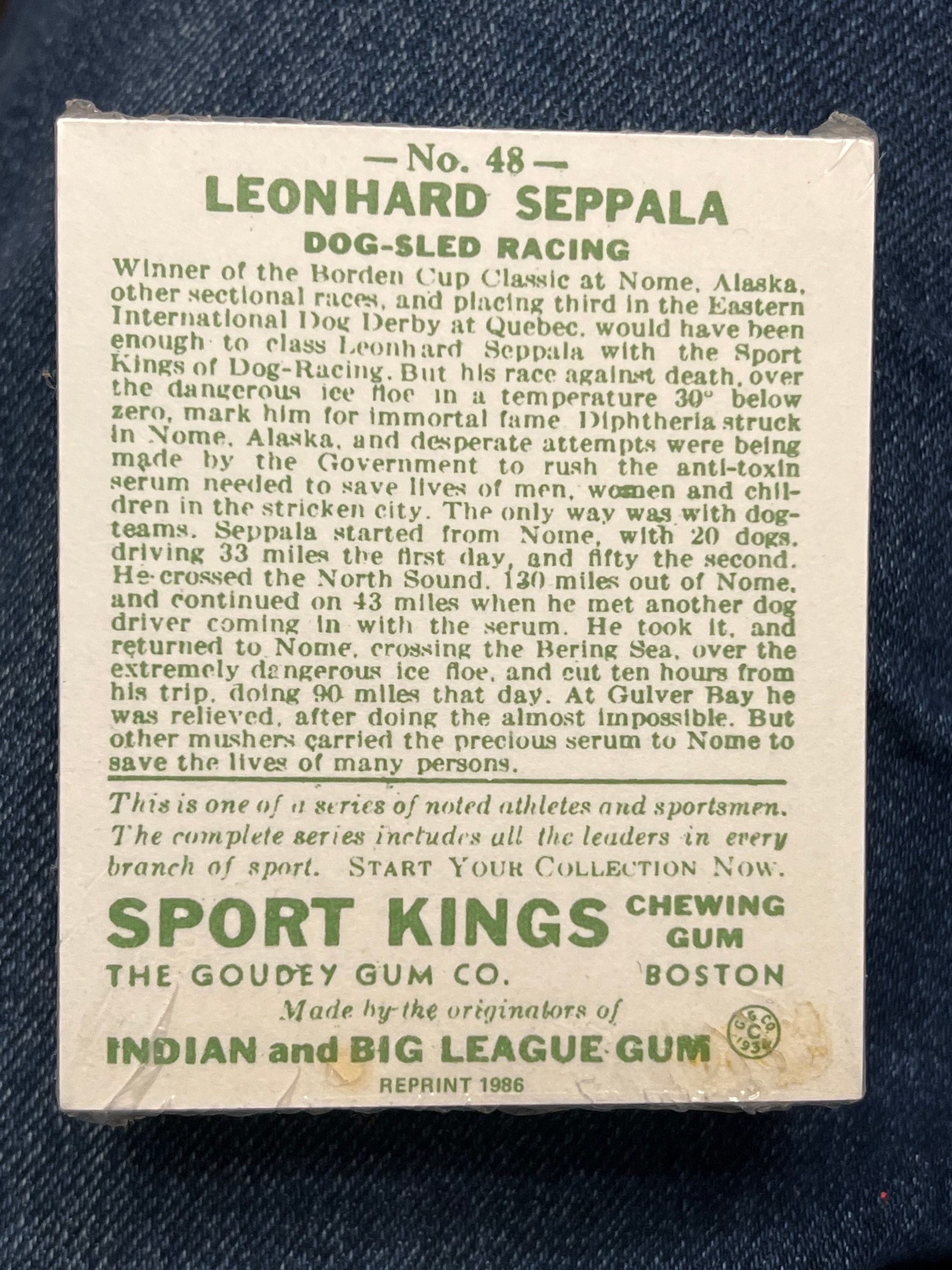 1933 Goudy Sport Kings Gum 1986 Complete Reprints 148 Card Etsy