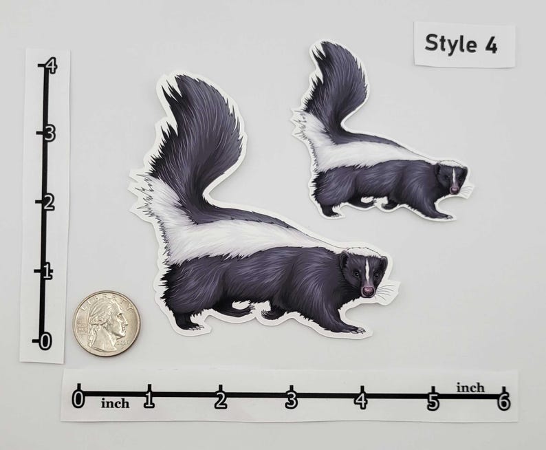 Woodland Creatures Sticker Pack – Eastern Fox Squirrel | Raccoon | Opossum | Common Striped Skunk | Gray Fox | Bobcat - Forest Wildlife image 5
