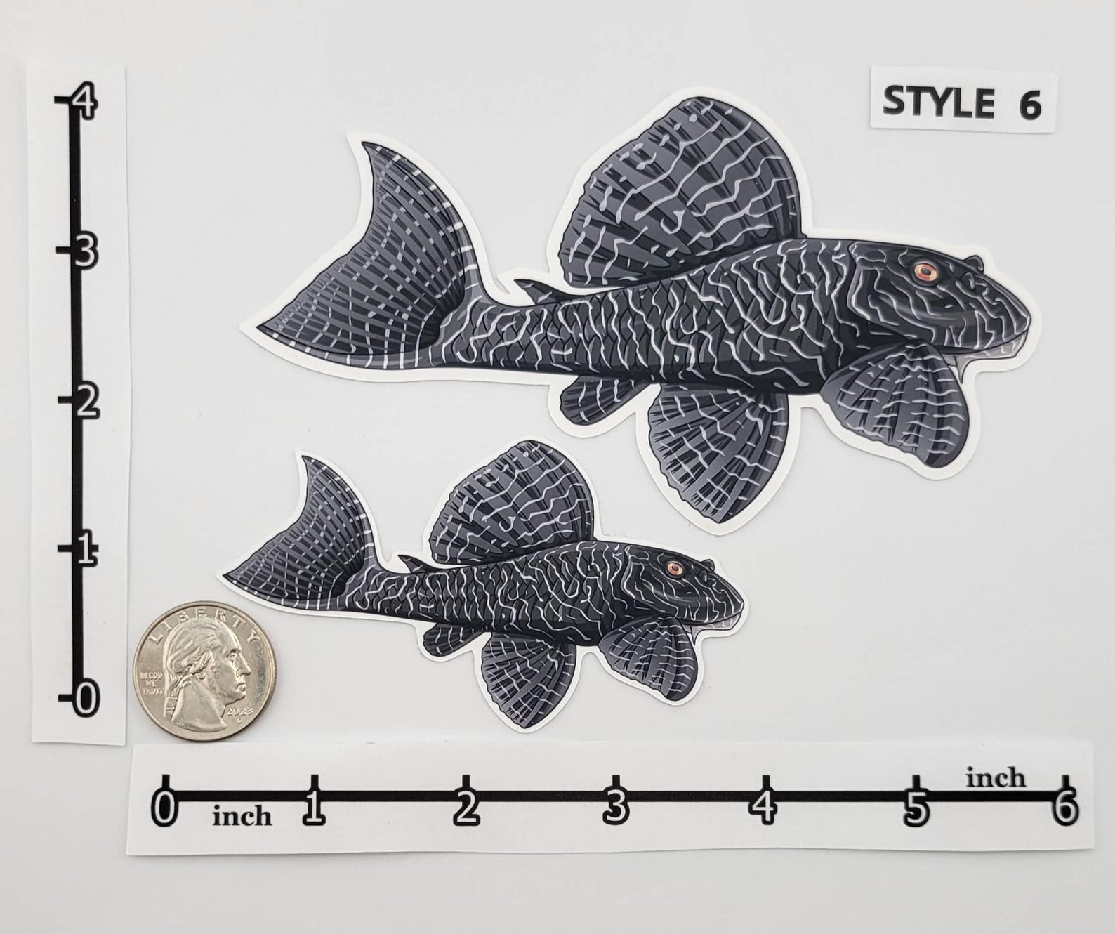 Pleco Sticker Pack – Set of 6 Vinyl Decals – Common | Super Red ...