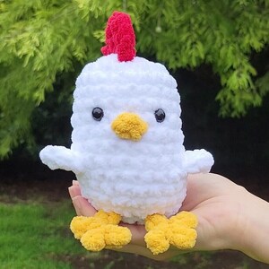 Handmade Crochet Chicken Fluffy Plushie